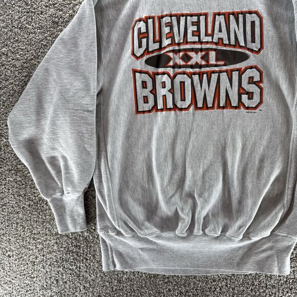 Vintage 90s Cleveland Browns Sweatshirt Mens Large Gray Champion‎ Reverse Weave - Picture 6 of 14